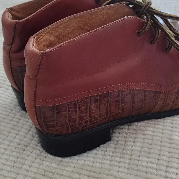 ARIAT Croc Embossed Leather Lace Up Boots Women's 8B - Picture 6 of 15